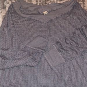We The Free Gray V-Neck Lightweight Knit Sweater